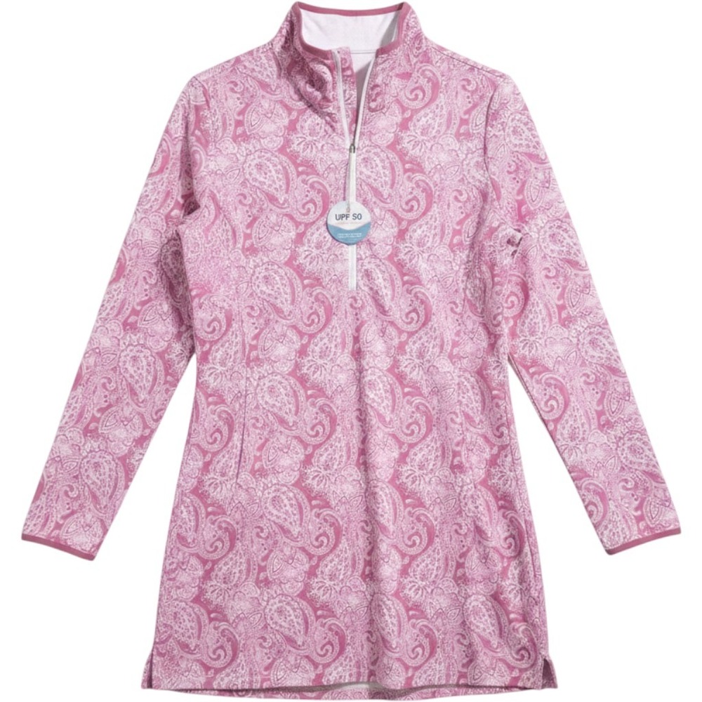 HDE Pink Paisley UPF 50 Hooded Swim Cover Up Dress Pockets NWT‎ Medium